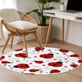thumbnail image 4 of Cartoon Animals Round Area Rug 3.3 FT, Non Slip Small Entryway Kitchen Mat, Funny Modern Simple Red Love Stripes Washable Soft Circular Rug Non-Shedding Door Mat for Bathroom Playroom Kids Room, 4 of 9