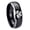 Black 2 Tone Polish Edge, variant on Anchor Design Dome Gold Plated Tungsten Men Ring 10MM