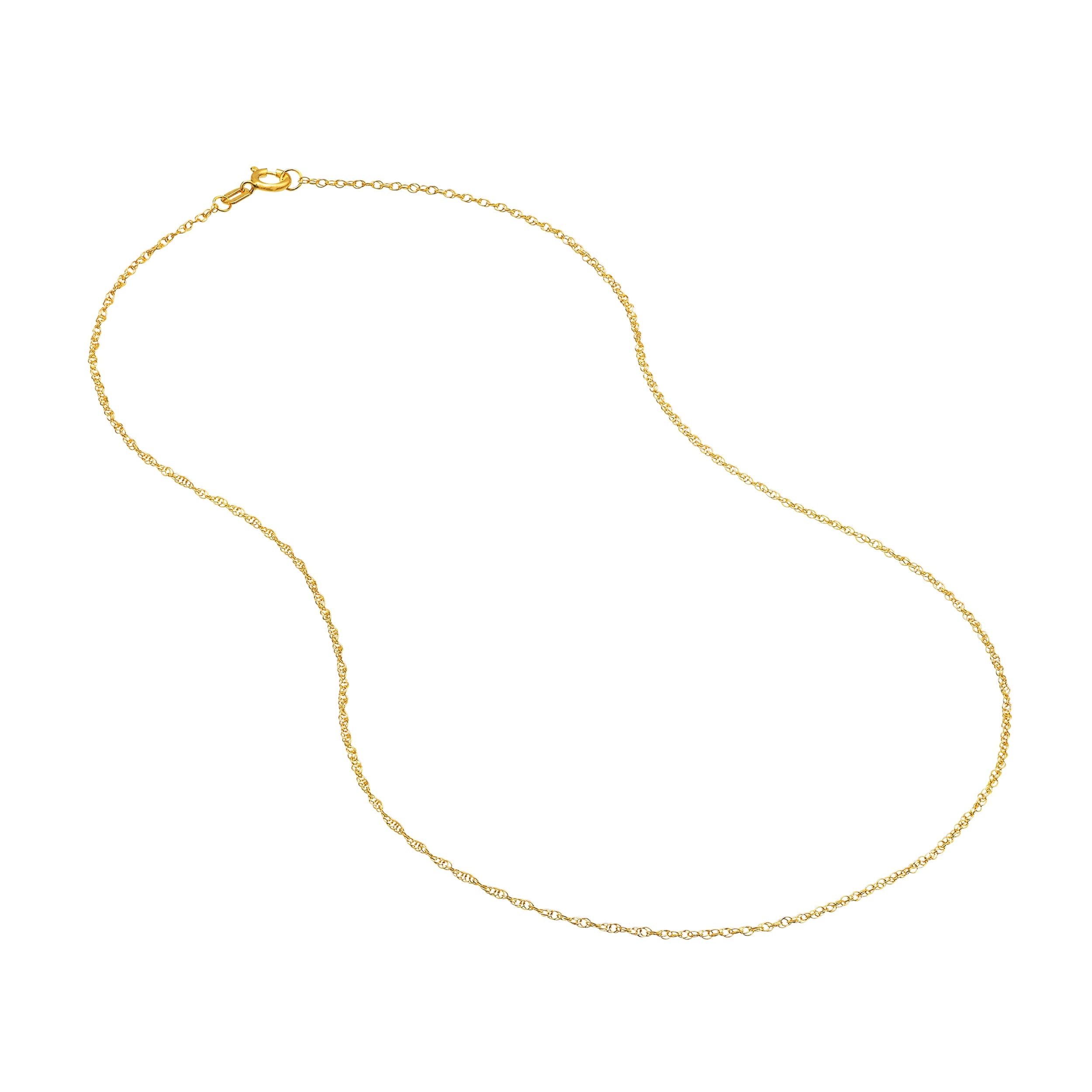 10K Yellow Gold 18" 1.20mm Replacement Rope Chain Necklace w/ 5.5mm Spring Ring - Women