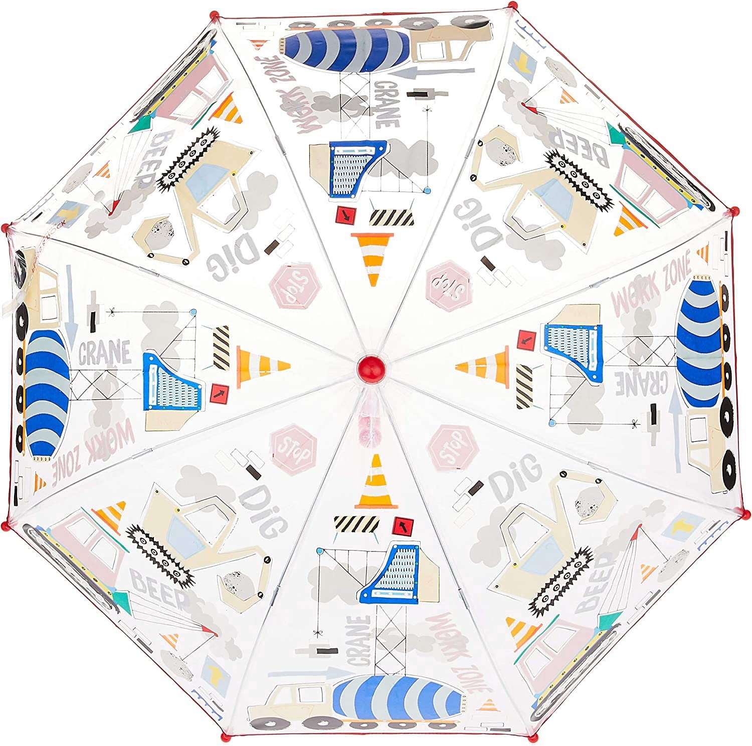 Floss & Rock Color Changing Umbrella Kids,  Construction Vehicles Umbrella