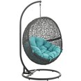 thumbnail image 1 of Modern Contemporary Urban Design Outdoor Patio Balcony Swing Chair, Blue, Rattan, 1 of 5