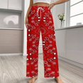 thumbnail image 2 of Red Bandana Pajama Pants Loose Pajamas Female Breathable Home Trousers Leisure Sleeping Pants Large Size, 2 of 6