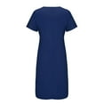 thumbnail image 5 of ERTUTUYI Summer Casual For Women Button Up Short Sleeve Dress Party Flowy Midi Dress Navy S, 5 of 6