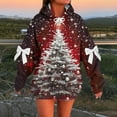 thumbnail image 2 of Makaor Cute Womens Hoodies Pullover Christmas Plus Size Tunic Sweatshirt Long Sleeve Tops Graphic with Bow Oversized Clothes, 2 of 5
