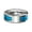 Blue, variant on Unisex Stainless Steel Creative Hip Hop Half a Circle Green Imitation Opal Inlay Ring Comfort Fit Beveled Edges Size 6