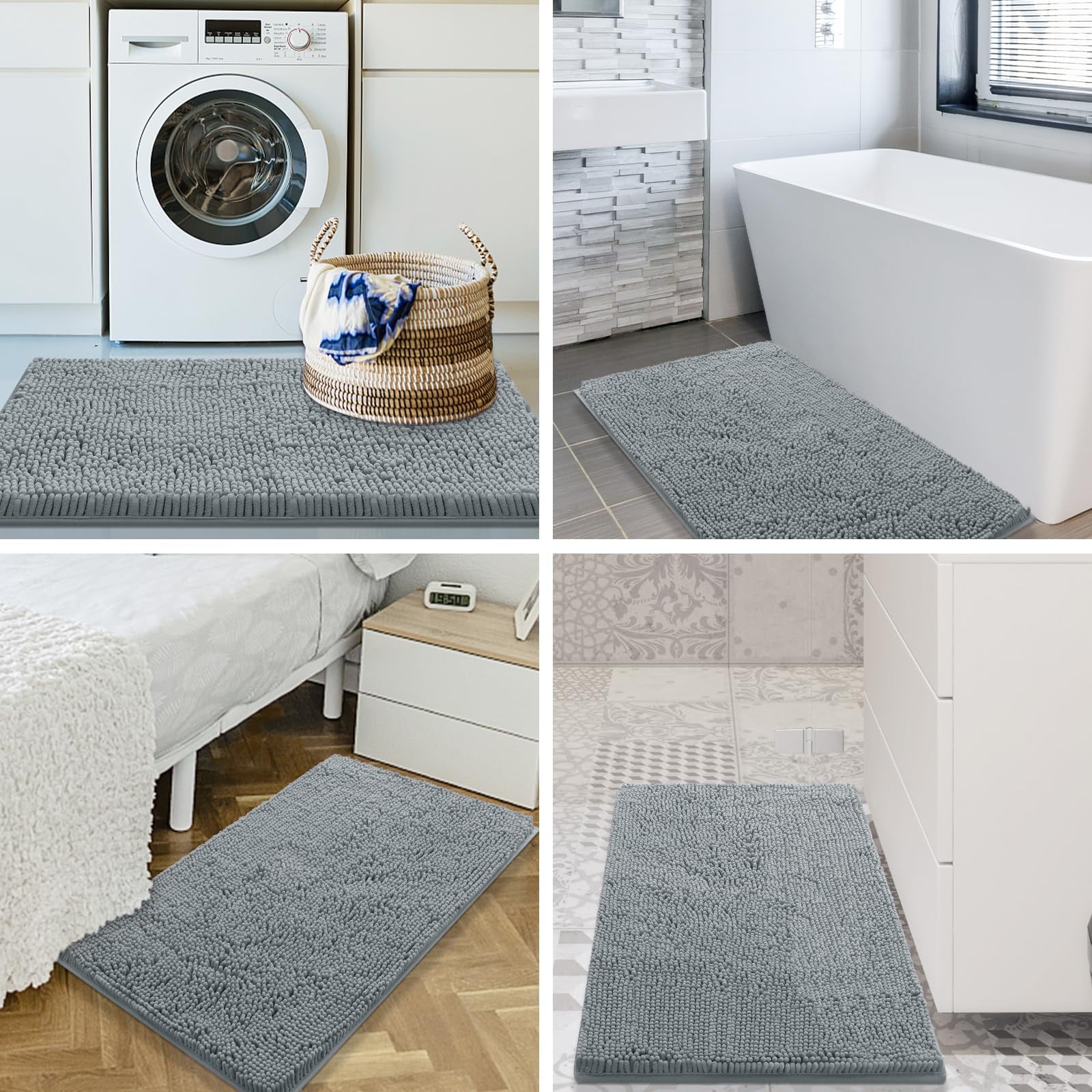 smiry Smiry Luxury chenille Bath Rug, Extra Soft and Absorbent