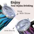 thumbnail image 4 of 20oz Geometric Pattern Stainless Steel Tumbler, Double Wall Insulated Travel Coffee Mug with Handle Leak Proof with Straw, 4 of 5