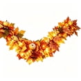 thumbnail image 2 of Lucahom Artificial Maple Leaf Garland with White Pumpkin Berry, Lighted Fall Vine Decor for Thanksgiving Halloween Mantel Door Table Wall Stair Entryway, 67 Inch, 1 Count, 2 of 7