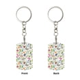 thumbnail image 2 of Goofa Rabbit And Butterfly Printed Rectangular Metal Keychain Bag Charm Floral Charm for Purse Keys Metal Keyring Gift for Women Accessories, 2 of 7