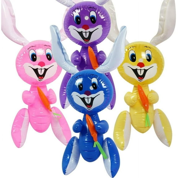ArtCreativity 23-inch Inflatable Easter Bunny, Indoor & Outdoor Decorations, 4 Color Options, Blow-Up Yard Decor for Egg Hunts & Easter Party Favors