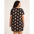 thumbnail image 2 of Joyspun Women’s Print Sleep Shirt with Short Sleeves, Sizes S/M-2X/3X, 2 of 6