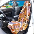 thumbnail image 3 of XYZCANDO Terry Cloth Car Seat Covers Waterproof Warp Kitted Terry Cloth, Compatible with Seat Covers & Liner Front Seat, for Cars Van Trucks, Cartoon Coloured Daisies, 3 of 9
