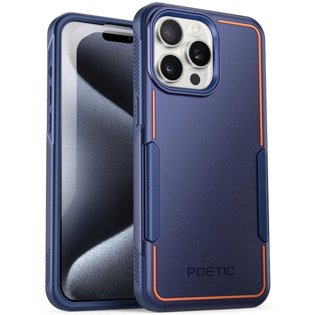 Funda para teléfono Poetic Neon Series para iPhone 15 Pro Max, azul marino