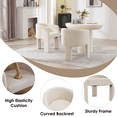 thumbnail image 5 of Guyou Modern Boucle Dining Chairs Set of 2, Barrel Linen Side Chair with Curved Backrest and Arms, Comfy Dressing Vanity Chairs, Upholstered Kitchen Chairs for Living Room Bedroom Dining Room, Beige, 5 of 7