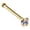 Yellow Gold - 1.5mm stone, variant on 22G Solid 14Kt Gold Nose Bone Stud with Prong Set real Tanzanite Gemstone, 14kt Yellow Gold or 14kt White Gold - December Birthstone Nose Ring-NBWG_TZN-1.5MM