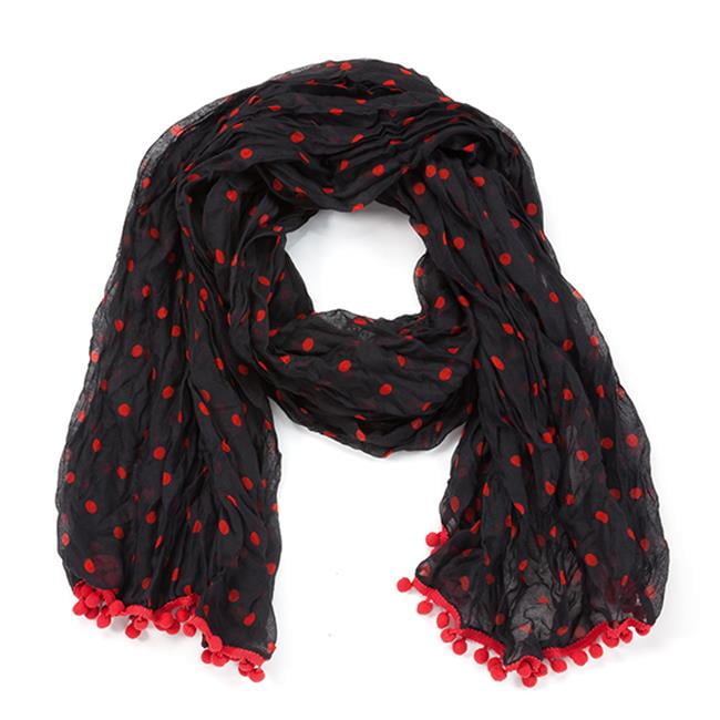 black pom pom scarf