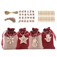 thumbnail image 3 of Bolsa de calendario de adviento de navidad, bolso de lino con cordón para colgar en la pared, con Clips, letrero de madera, cuenta regresiva de navidad, 24 unidades, 2022, 3 of 4