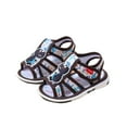 thumbnail image 1 of HKEJIAOI Toddler Squeaky Sandals with Removable Squeaker Anti-Slip Dinosaur Print Canvas Shoes Prewalker Open Toe Flats, 9M-3T, 1 of 8