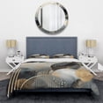 thumbnail image 3 of Designart "Minimalist Modern Shapes in Gold and Grey I" Abstract Modern Shapes Bedding Covert Set - Abstract Gold Modern Bed Set With 2 Shams, 3 of 6