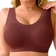 thumbnail image 5 of mihongmao Jelly Bra Bandeau Bra Ladies Comfortable No Steel Ring Breathable Woman Plus Size Bra Woman Underwear Coffee 4X, 5 of 6