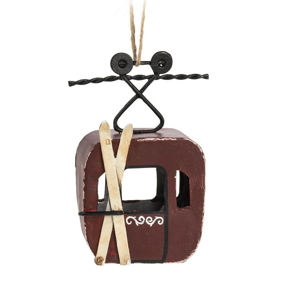 Abbott Collection 27-LODGE/6071 Red Cable Car Ornament-4.5" H, 4.5 inches H, Multi-Color