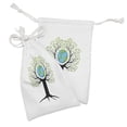 thumbnail image 2 of Tree of Life Fabric Pouch Set of 2, Eco Friendly Earth Tree Saving the Planet Life Climate Symbolic Home Art, Drawstring Bag for Toiletries Masks and Favors, 9" x 6", Green Black Blue, by Ambesonne, 2 of 2