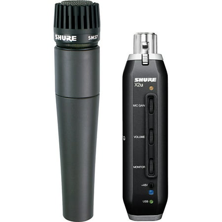 Shure SM57 Microphone With X2u XLR to USB Adaptor