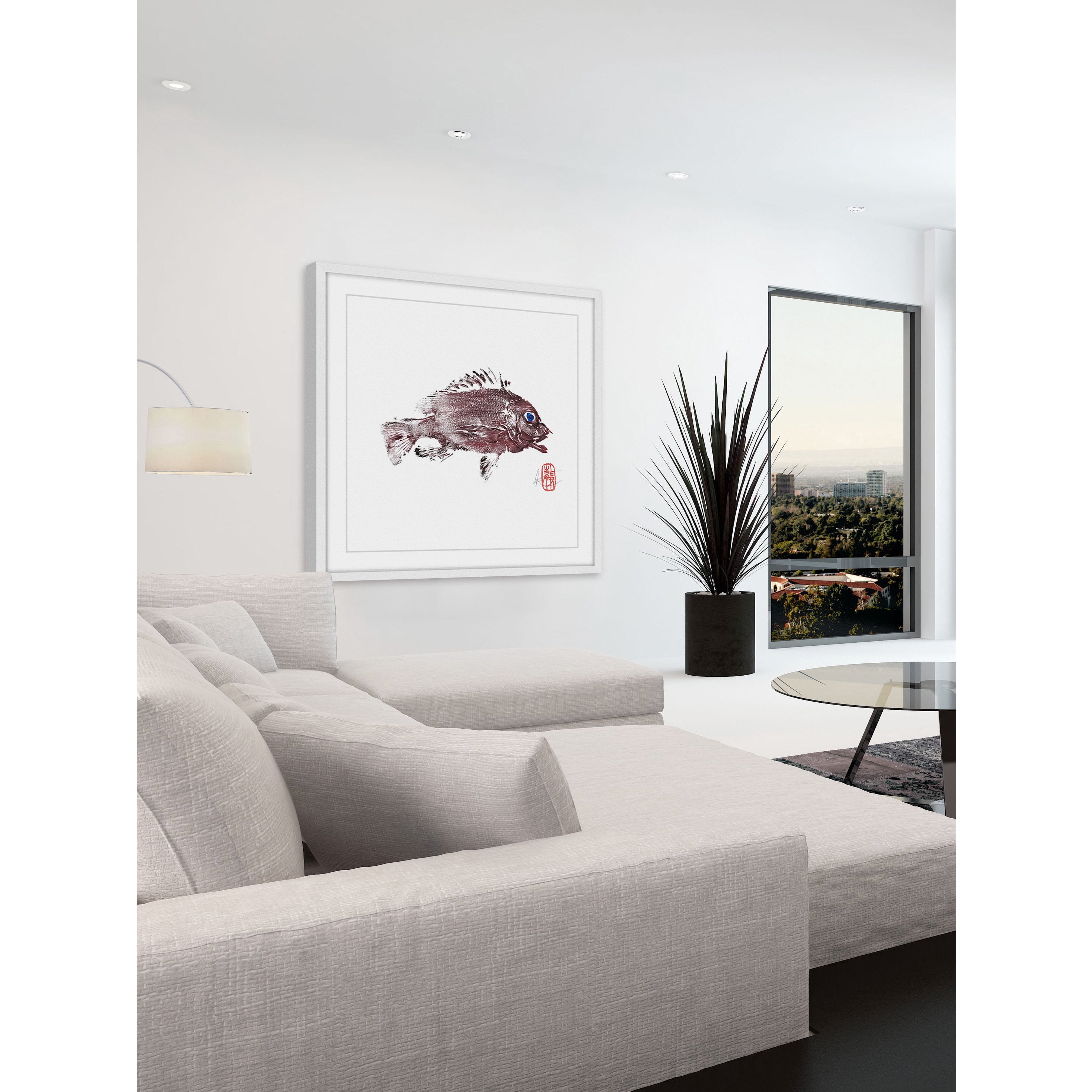 "Rock Snapper in Red" Framed Painting Print