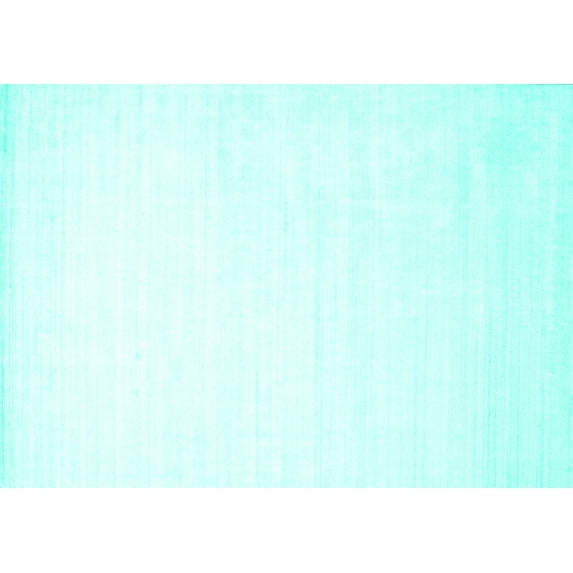 Ahgly Company Machine Washable Indoor Rectangle Solid Turquoise Blue Modern Area Rugs, 8' x 10'