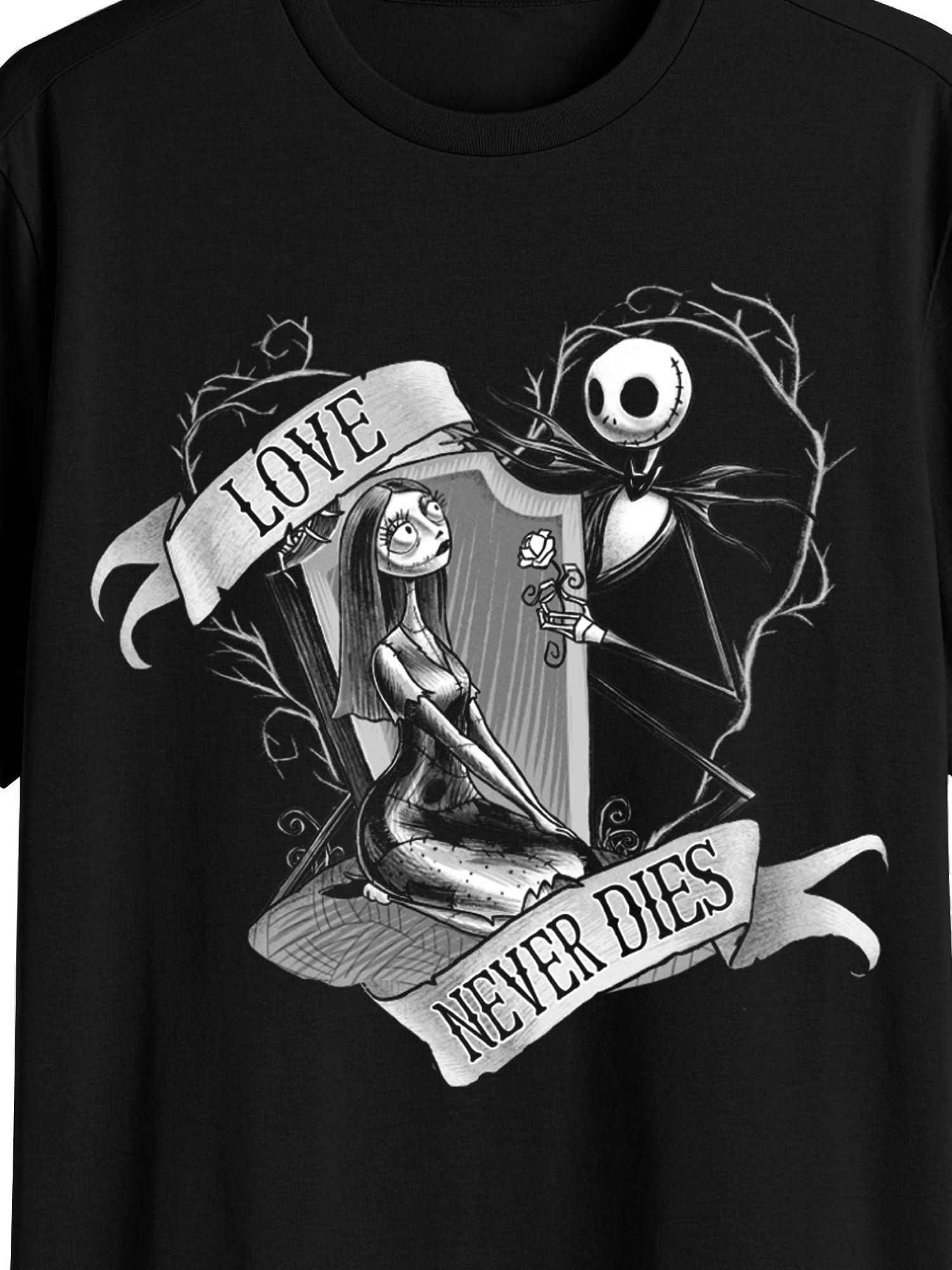 The Nightmare Before Christmas, Men's & Big Men's Valentine's Day Graphic Tee, Love Never Dies, Sizes S-3XL