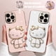 thumbnail image 2 of Plating Hello Kitty Phone Case for iPhone 15 14 13 12 11 Pro Max Mini XR XS X 8 7 6 6S Plus SE 2020 Mirror Holder Stand Cover, 2 of 5