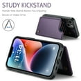 thumbnail image 5 of Fun-Casery for iPhone 14 Case with Card Holder, RFID Blocking Wallet Case Durable PU Leather Kickstand Slim Heavy Duty Shockproof Protective Case for iPhone 14,Purple, 5 of 9