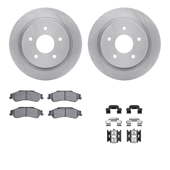 Dynamic Friction Company Rear Brake Rotors with Ultimate Duty Performance Brake Pads includes Hardware 6412-48061