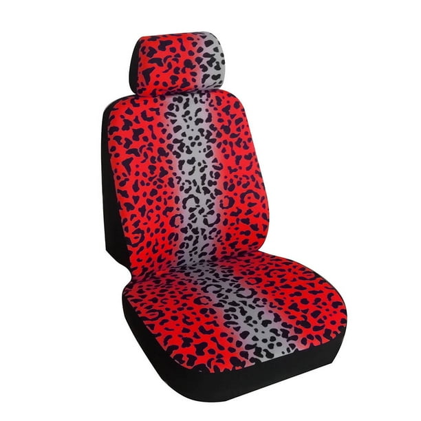 1 PCS Leopard Printed Auto Seat Cover, Car Bucket Front Seats Protector