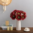 thumbnail image 4 of Viworld 10Pack Artificial Sunflower Flowers Long Stem Fake Silk Sunflowers Bouquets for Home Office Party Wedding Christmas Craft Decor (Red), 4 of 7