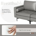thumbnail image 6 of Costway Modern Loveseat 2-Seat Sofa Couch with 2 Bolsters Side Storage Pocket Grey, 6 of 11