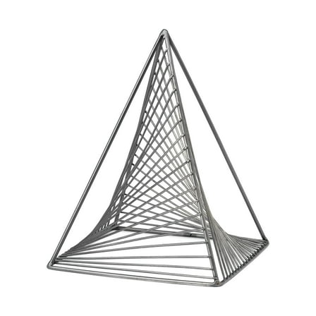 Contemporary Gray Metal Triangular DÃ©cor Piece