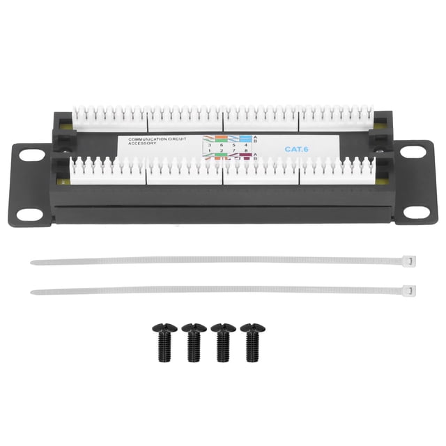 TICFOX Panel de conexión Panel de conexión de red de montaje en pared de 8 puertos Panel de conexión de red UTP Cat6 Soporte de cableado sin blindaje Panel de conexión Ethernet para cable 23?28AWG