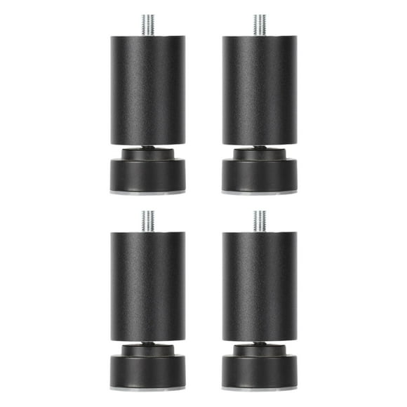 4 Pieces M10 Thread Bed Frame Legs, Table Feet, M10 Adjustable Heavy Duty Sofa Legs, Metal Furniture Legs For Cafe, Beds, Couch, Wardrobes Kitchen Black 15cm