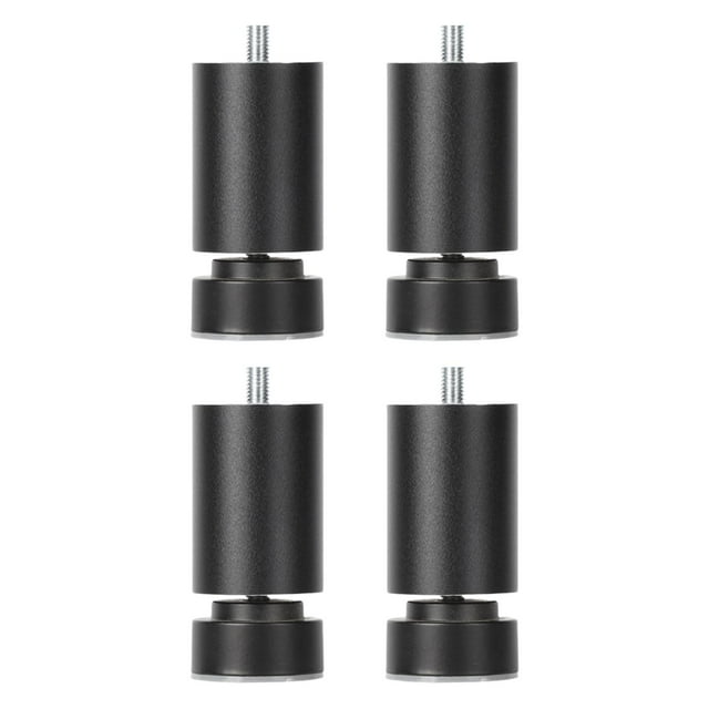 4 Pieces M10 Thread Bed Frame Legs, Table Feet, M10 Adjustable Heavy Duty Sofa Legs, Metal Furniture Legs For Cafe, Beds, Couch, Wardrobes Kitchen Black 18cm