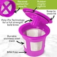 thumbnail image 3 of Jinsinto Reusable K Cup Pod Coffee Filters - Refillable Coffee Pod Capsules with Built-In, Integrated Mesh Strainer , 4-Pack, 3 of 5