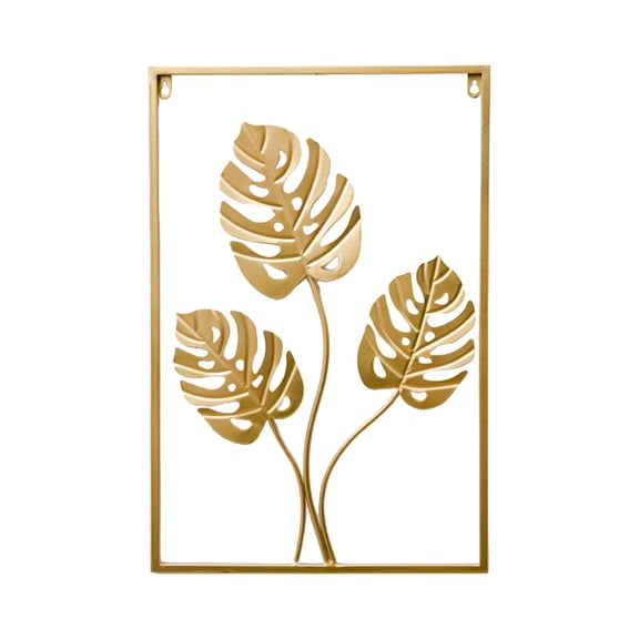 Esquirla Golden Bedroom Ornaments Living room and home Iron Nordic Style Abstract Art Hanging Crafts Wall Sculpture - Monstera