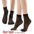 thumbnail image 6 of G&Y 12 Pairs Sheer Ankle Stockings for Women, 20D Nylon Socks, 12Black, 6 of 7
