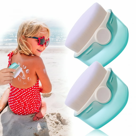 RAGUPEL Sunscreen Applicator for Kids, 2 Pack Sunblock Brush Set with Protective Caps, Sun Lotion Applicator Sun Cream Brush