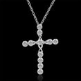 thumbnail image 3 of Nvzi Collar con colgante de circonita en cruz chapada en plata pura, 3 of 3