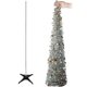thumbnail image 4 of Árbol artificial plegable de 5 pies con soporte, árbol de Navidad brillante con lentejuelas reflectantes Decoración de chimenea de Colcomx Árbol de navidad artificial, 4 of 5