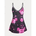 thumbnail image 2 of Tank Top de Talla Extra con Estampado Floral con Escote Pronunciado en Espalda Rosegal  Camisetas sin mangas de talla grande, 2 of 5