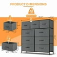thumbnail image 2 of SIVROCK 9-Drawer Fabric Storage Tower, Multi-Use Organizer with Fabric Bins, Steel Frame & Wood Top, BLACK, 2 of 6