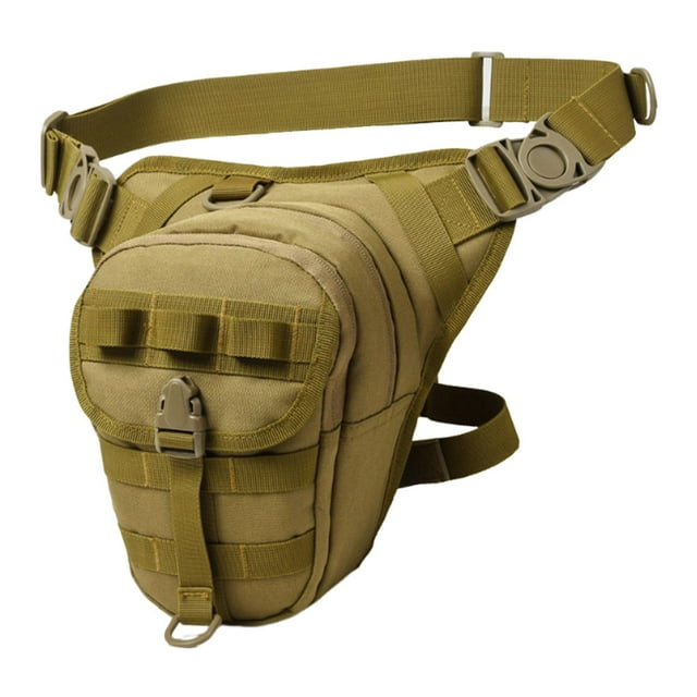 koolsoo Sac de Jambe Tombante Réglable pour Cyclisme Extérieur Sac de Voyage Décontracté Pochette de Hanche Marron