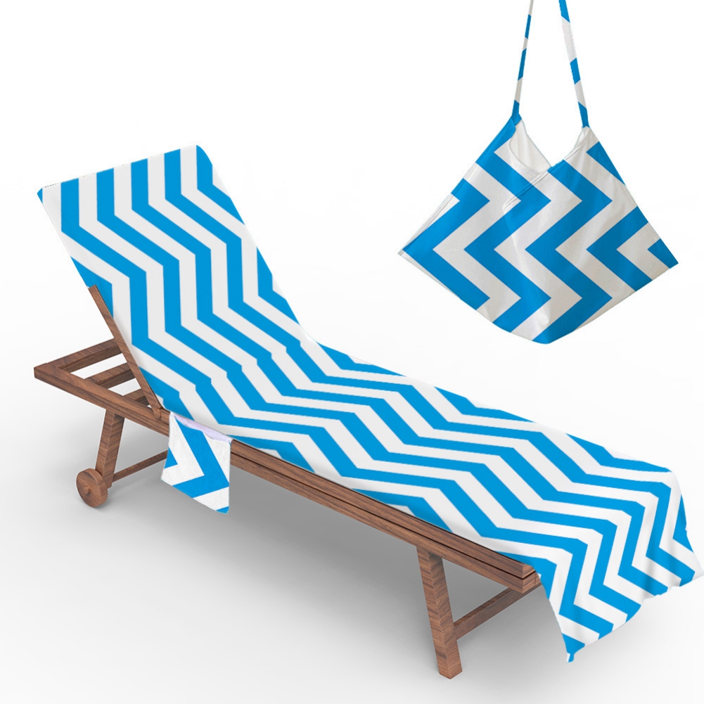 Beach Chair Towel with Side Pockets,Microfiber Chaise Lounge Chair